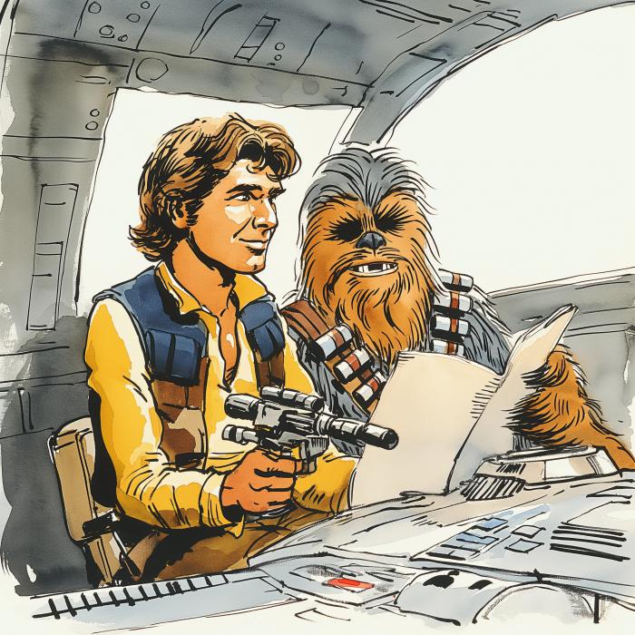 Han Solo et chewbacca
