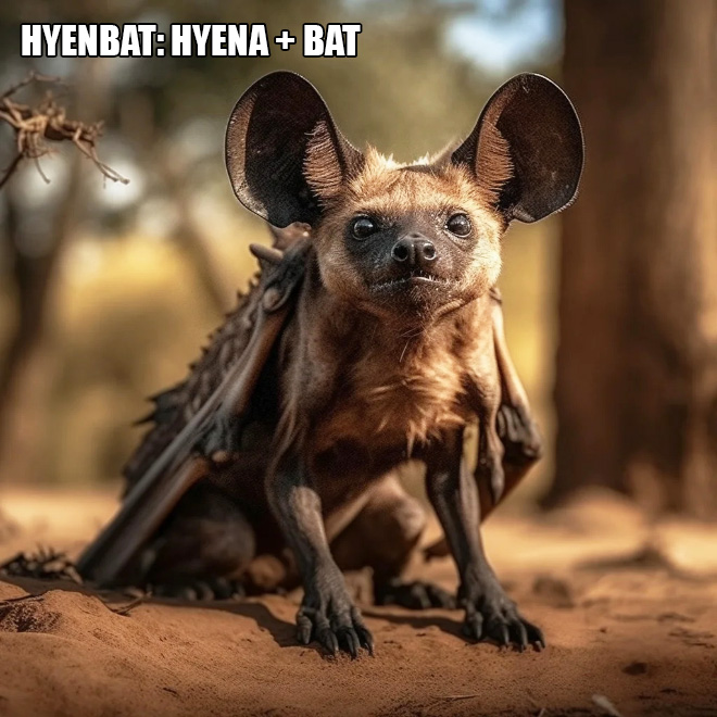 hyène et chauve-souris