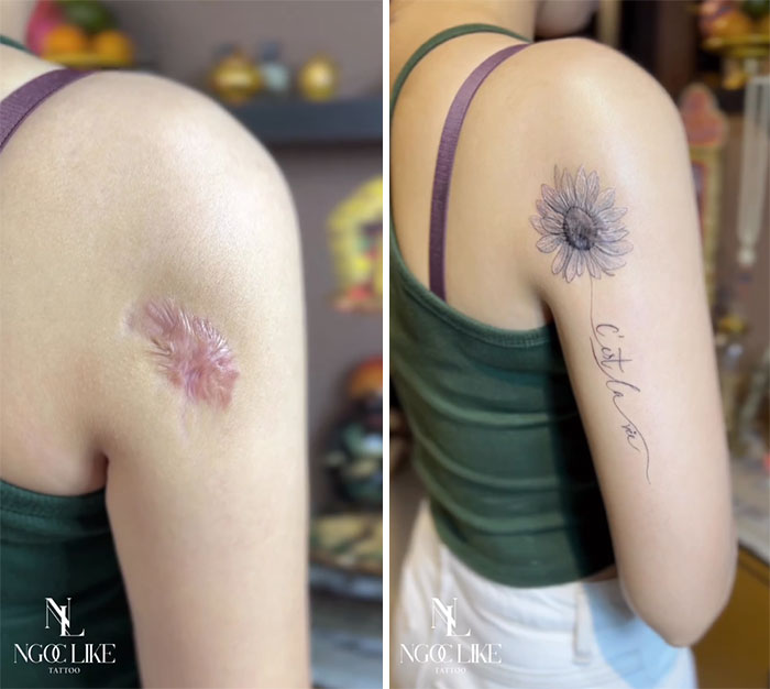 tatouage derrière une épaule