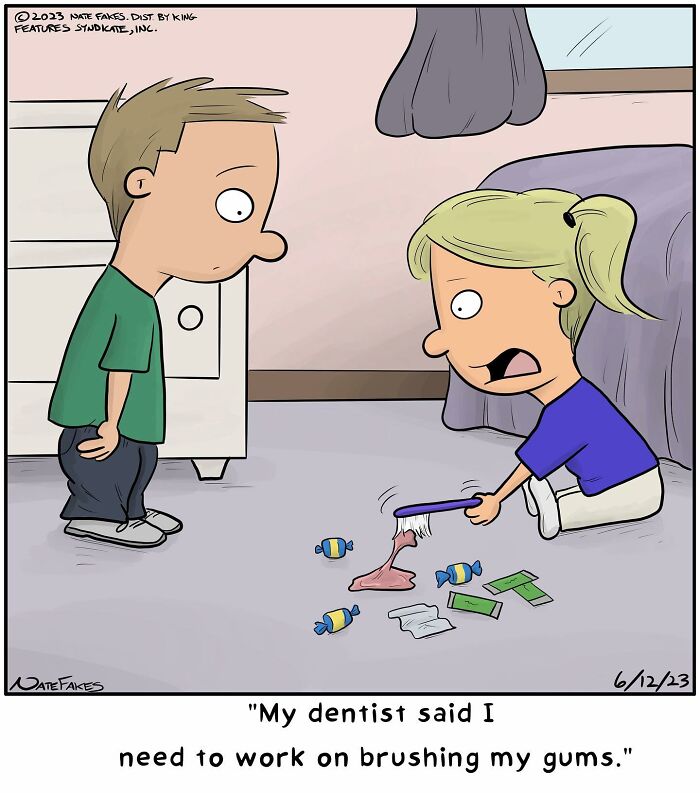 Le dentifrice est collé par terre.
