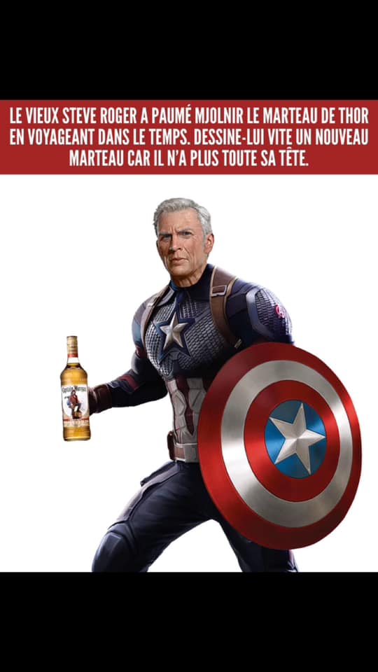 Captain America avec une bière