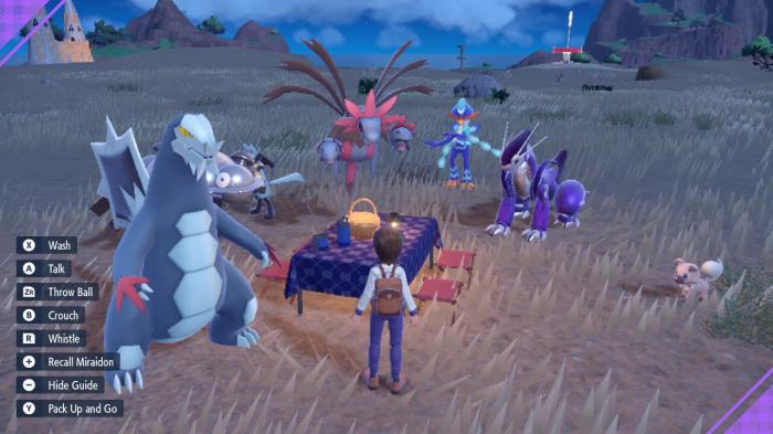 La fonctionnalité pique-nique dans Pokémon Ecarlate et Violet