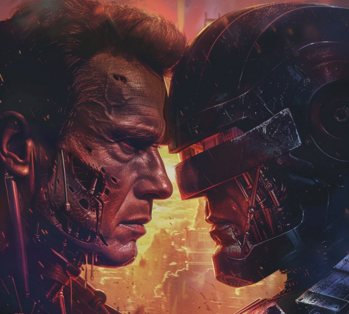 Terminator vs Robocop  Midjourney