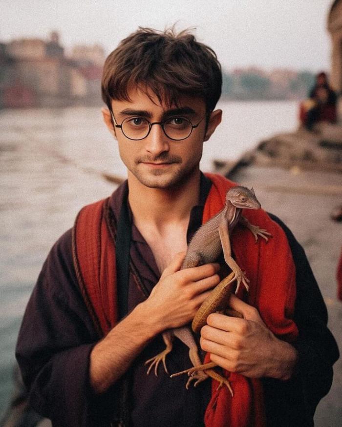 Harry Potter avec un lézard