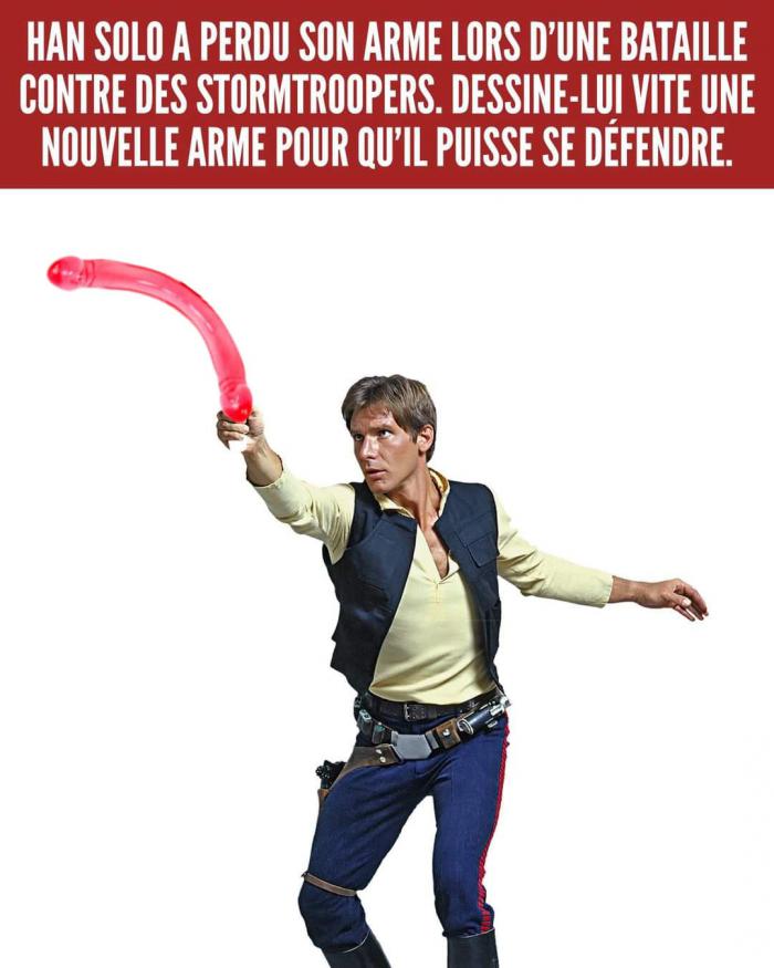 Han Solo avec un jouet pour adulte