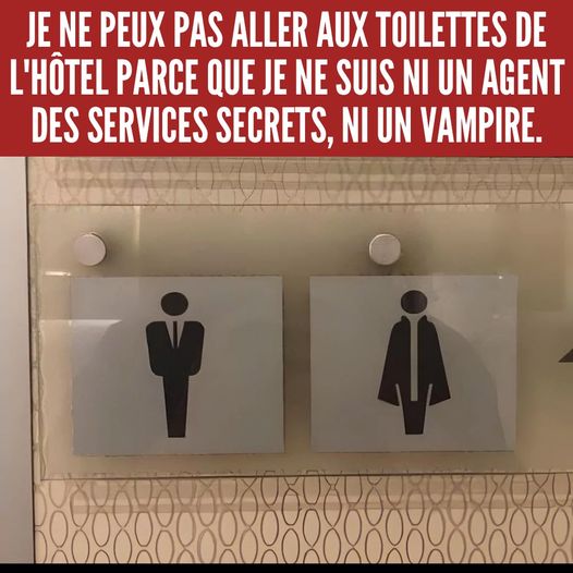 Toilettes pour agent secret et vampire