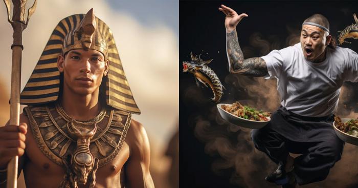 égypte et chine représentés par deux hommes