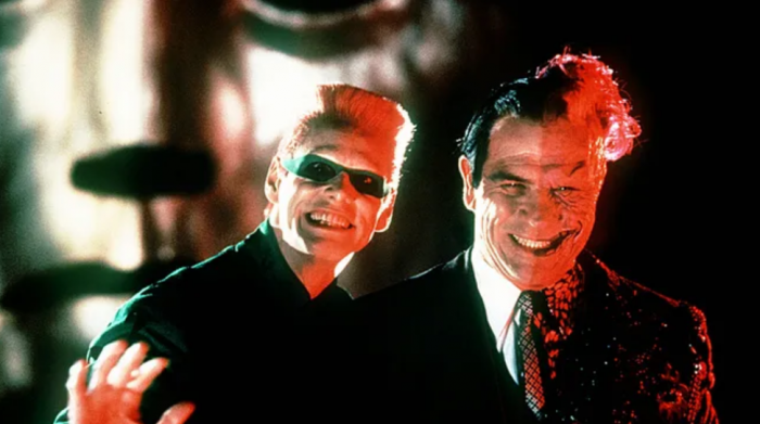 Jim Carrey et Tommy Lee Jones dans Batman Forever