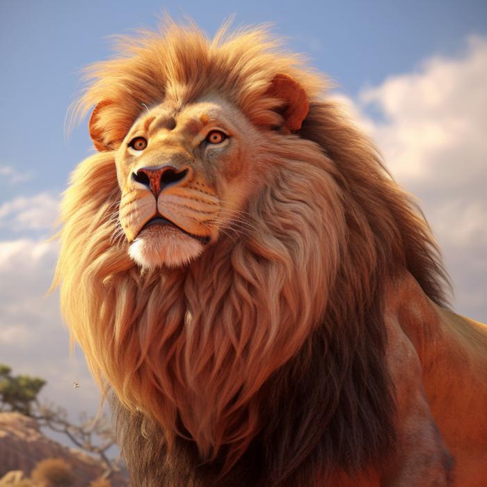 Mufasa du Roi Lion recréé en version réaliste par une IA.