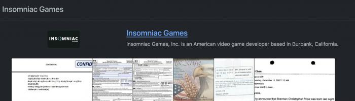 fuite documents insomniac games