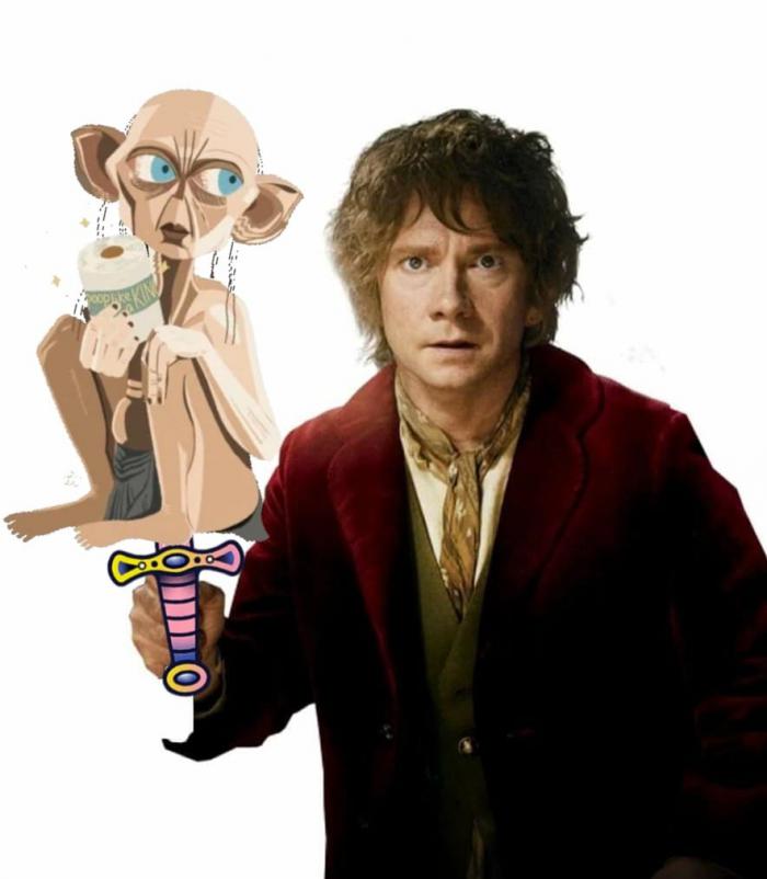 Bilbon et Gollum