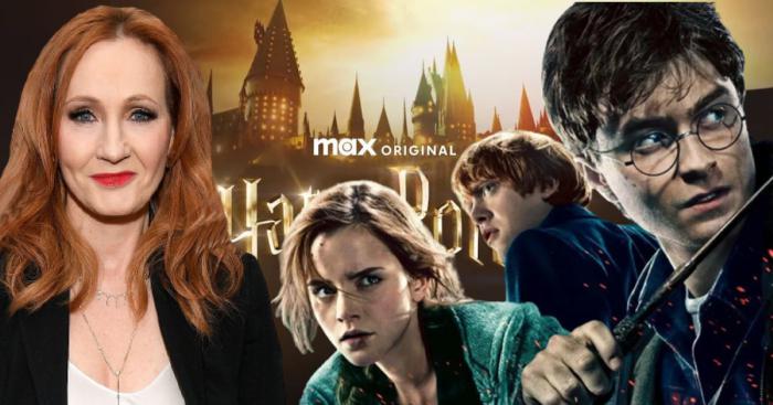 J.K. Rowling et le casting de la saga Harry Potter au cinéma