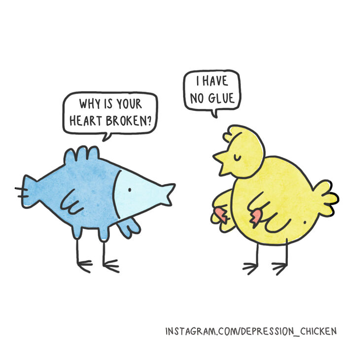 Depression Chicken ami en bleu