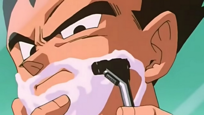 Dragon Ball G.T vegeta shaves his mustache