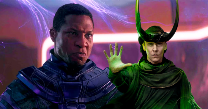 Jonathan Majors en Kang le conquérant et Tom Hiddleston en Loki dans le MCU
