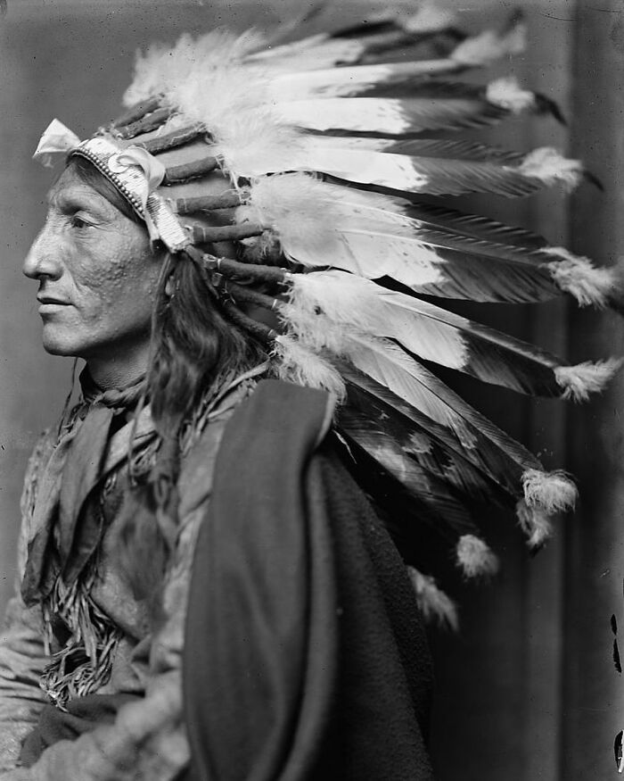 Cheval tourbillonnant, un homme amérindien sioux.