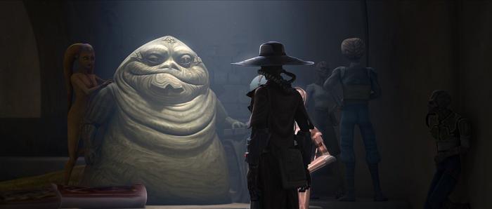 Cad Bane face à Jabba dans The Clone Wars
