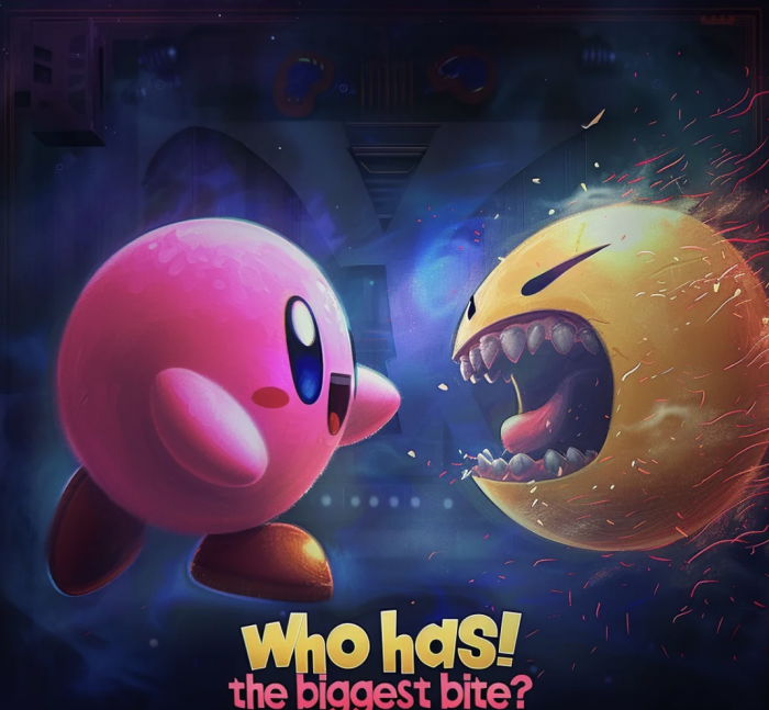 Pac-man vs Kirby Midjourney