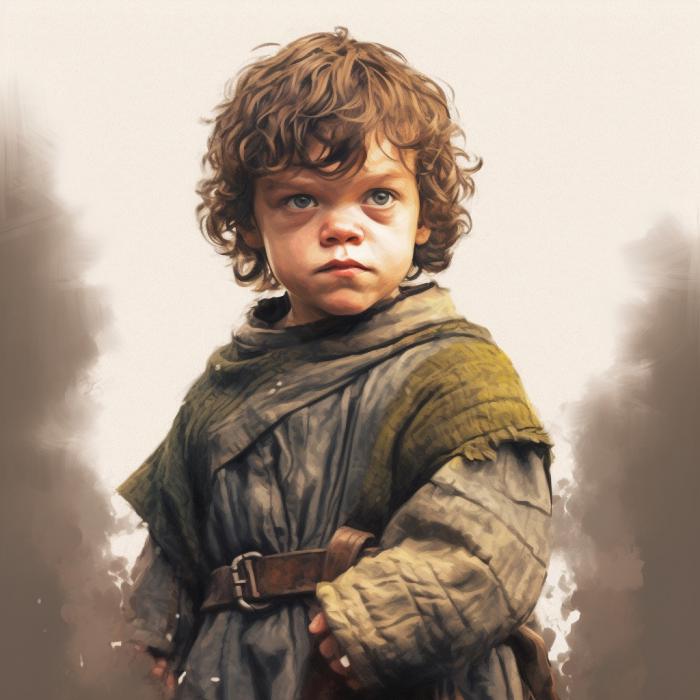Theon Greyjoy recréé en version bébé par une IA.