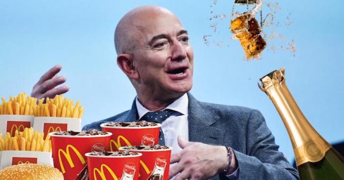 Jeff Bezos anniversaire champagne mcdonalds