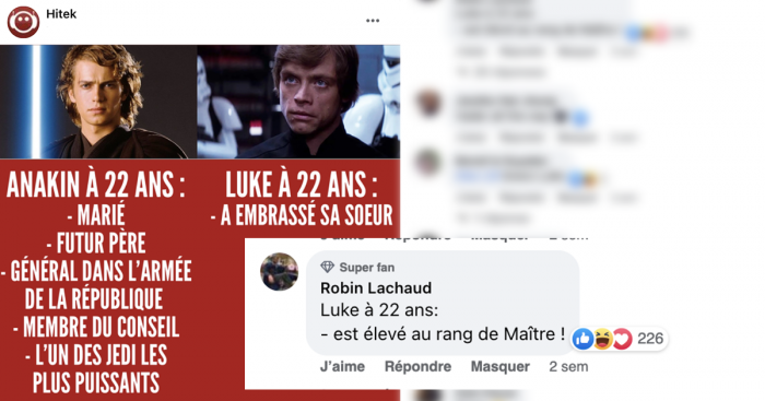 Anakin et Luke Skywalker dans la saga Star Wars