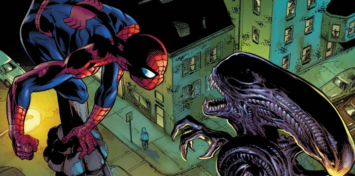 AMAZING SPIDER-MAN #56 spiderman vs alien cover