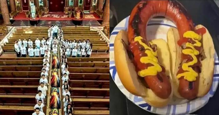 photos sans contexte église et hot dog