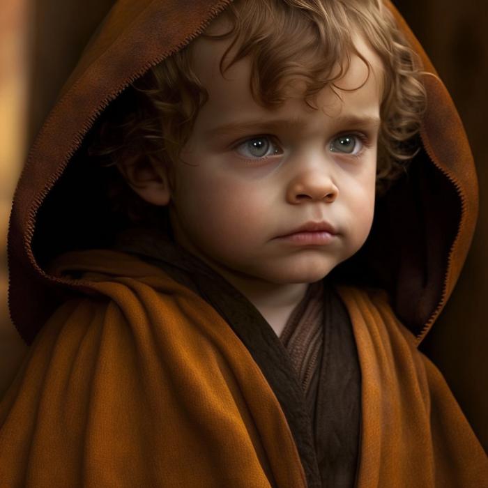Anakin Skywalker de Star Wars recréé en version bébé par une IA.