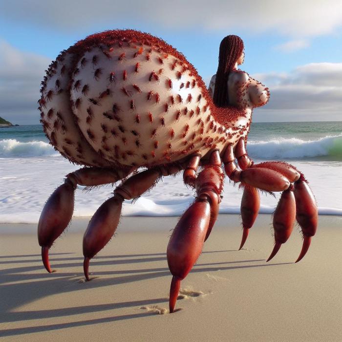 un crabe féminin