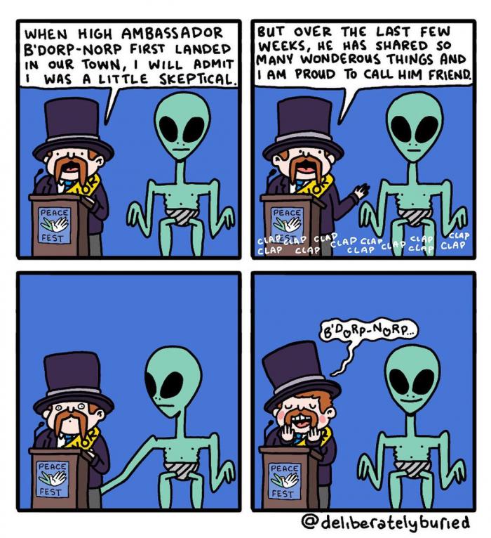 un discours avec un alien