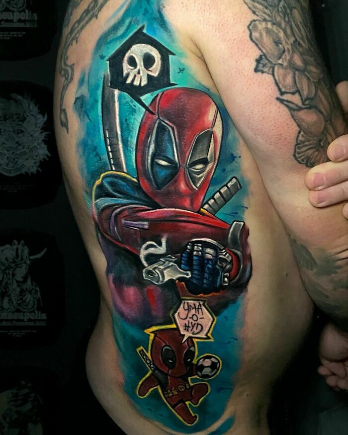 tatouage marvel deadpool