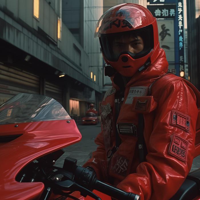 Akira en moto