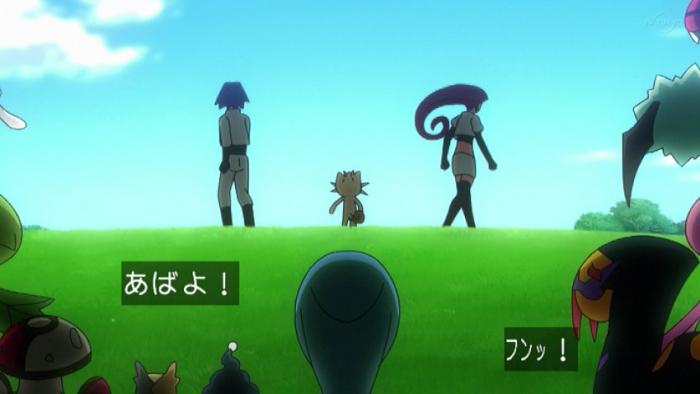 James, Jessie et Miaouss de la Team Rocket qui se séparent dans Pokémon