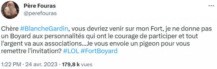 Père Fouras replied to Blanche Gardin on Twitter