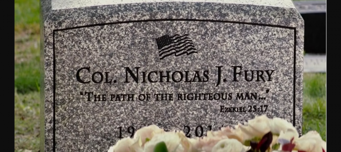 La pierre tombale de Nick Fury