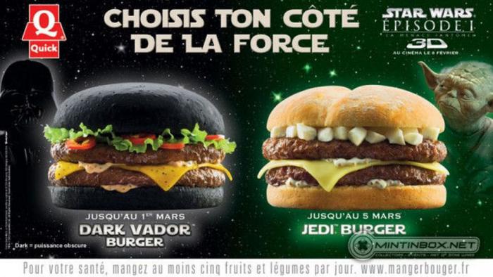 Le Dark vapor burger et le jedi burger il y a 10 ans.