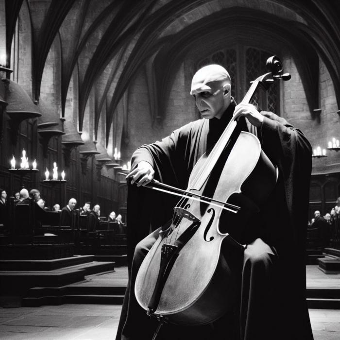 Voldemort avec un violoncelle