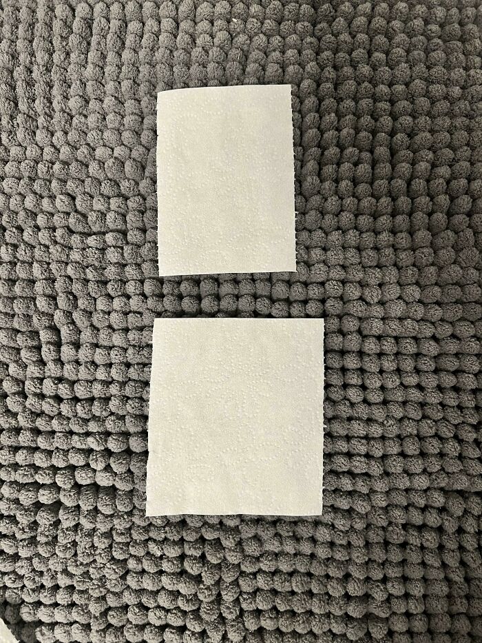 une feuille de papier toilette