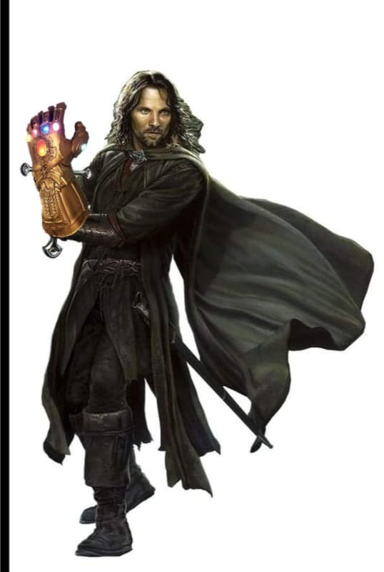 Aragorn avec le gant de Thanos