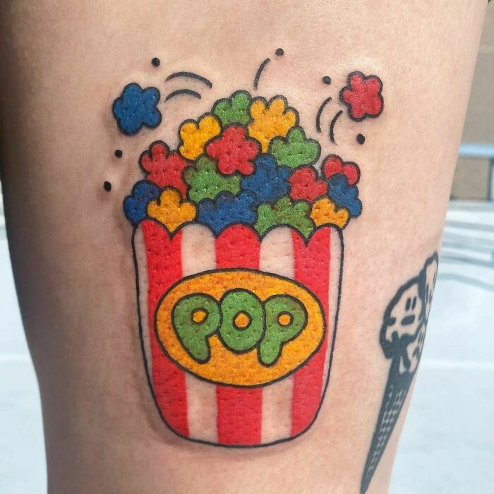 tatouage de popcorn