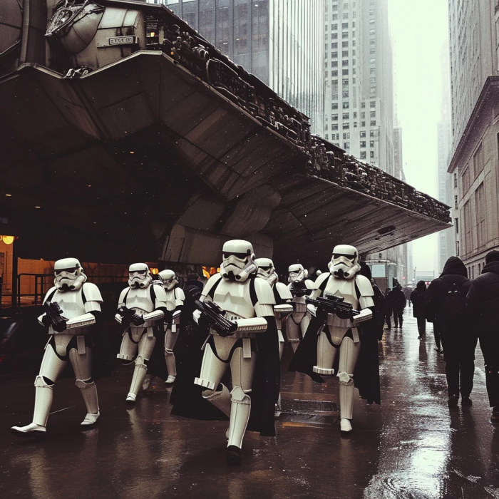 Stormtroopers dans les rues de Nex York