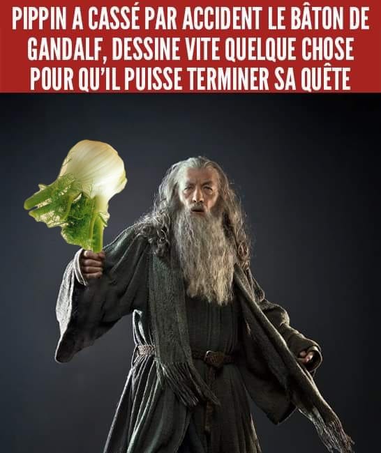 Gandalf avec un légume