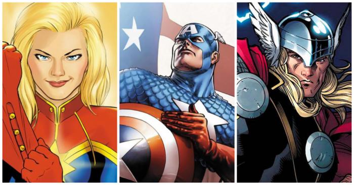 Captain Marvel, Captain America et Thor