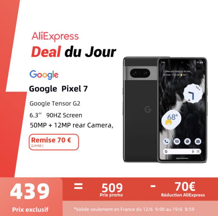 Le Google Pixel 7 est en promotion chez Aliexpress.