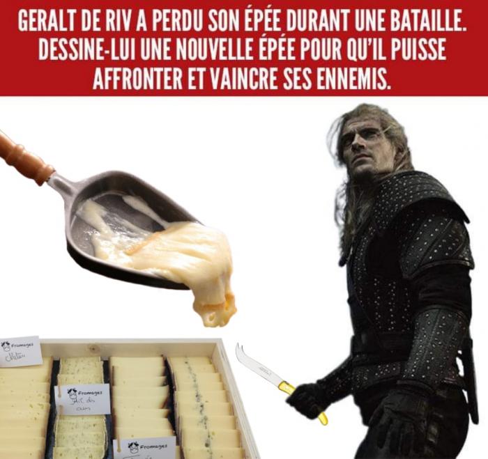 Geralt qui fait une raclette