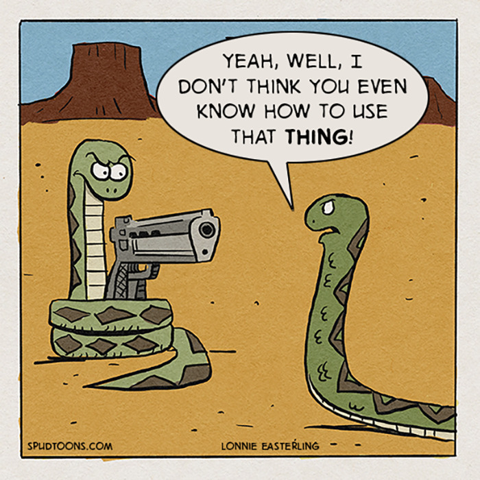un serpent avec un pistolet