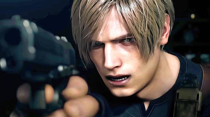 Resident Evil 4 remake scène avec Leon