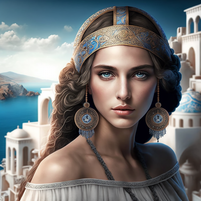 Greece in female version by an ai