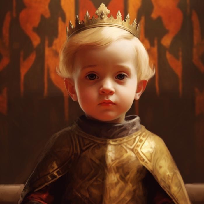 Joffrey Baratheon recréé en version bébé par une IA.