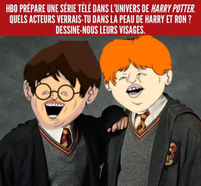 Caricatures de Harry Potter et Ron